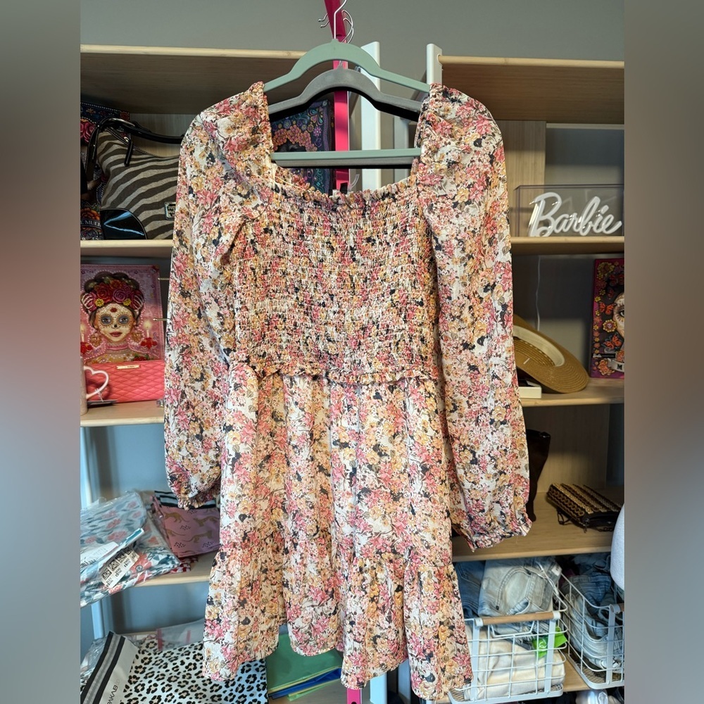 1. State Multicolor Smocked dress preloved size large